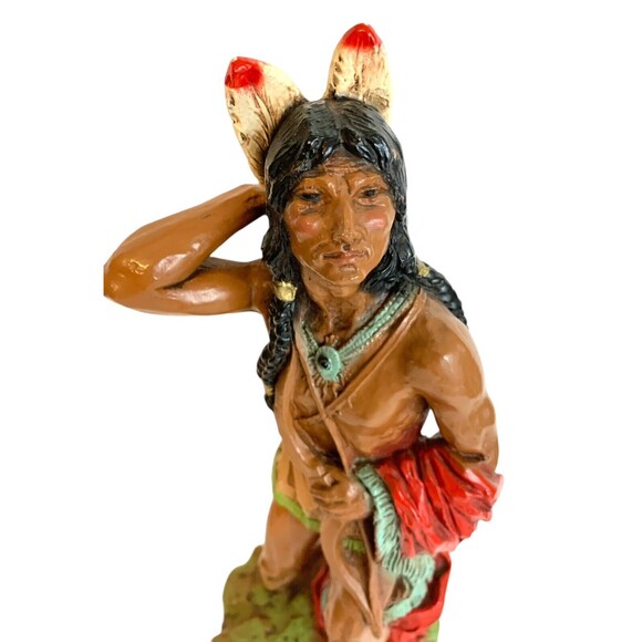 Native American Indian Warrior Statue 14" Figure Universal Statuary 1976 - Picture 4 of 16